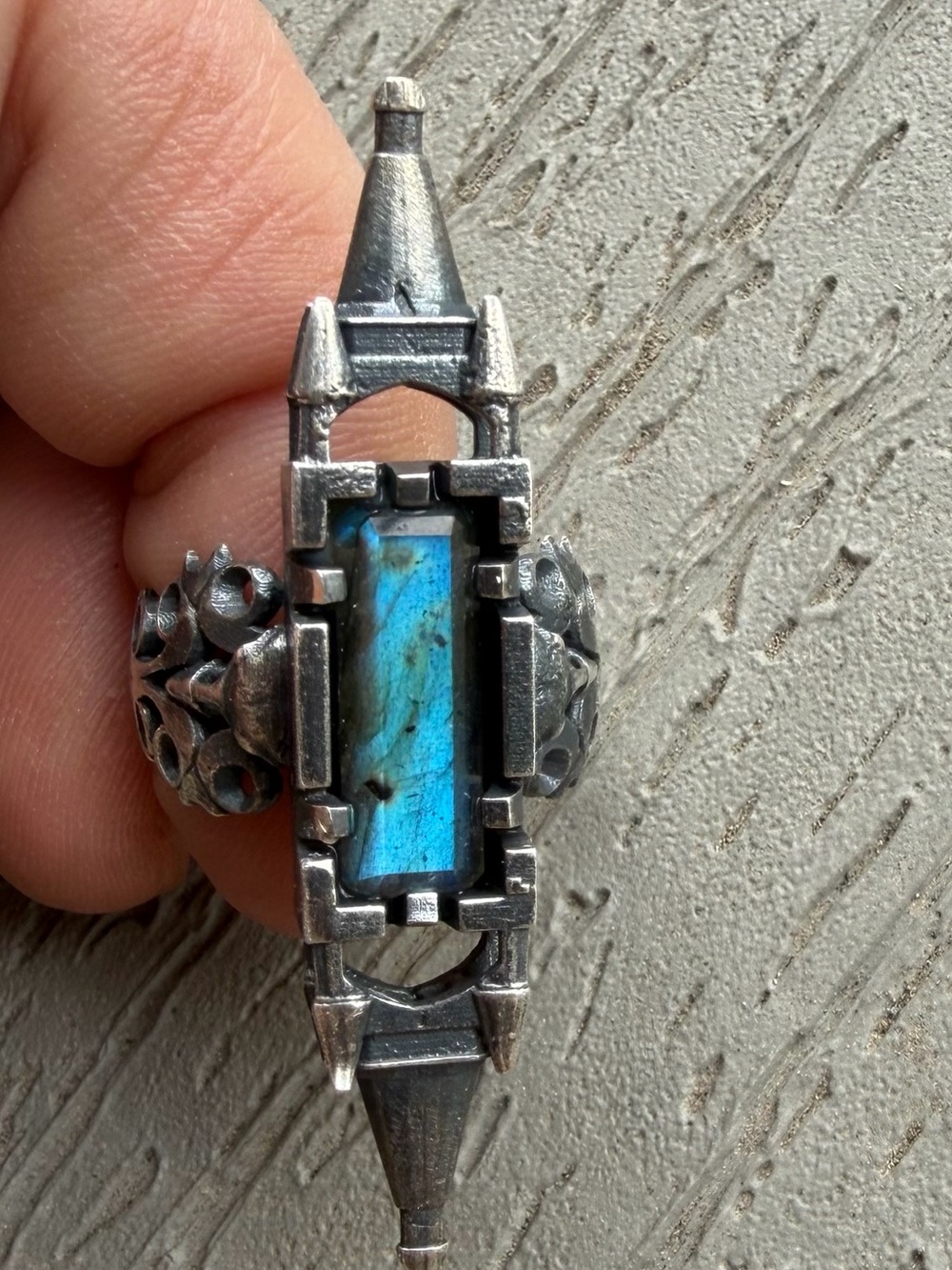 Julian the 2nd Sterling Labradorite Cathedral Ring